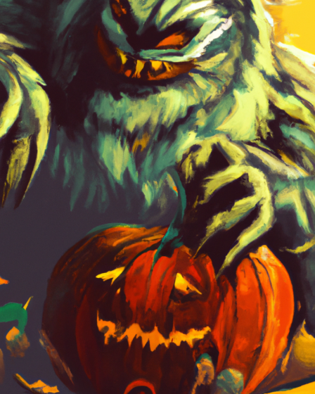 Zucca Halloween con un mostro